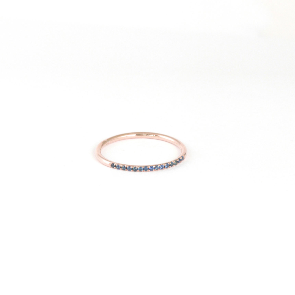 Rose Gold Ring with Sapphires