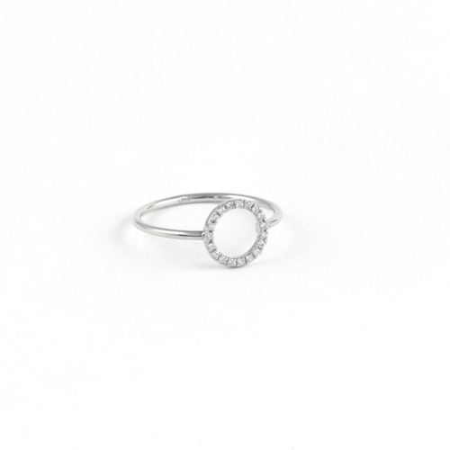 Λευκόχρυσο Δαχτυλίδι με Διαμαντένιο Κύκλο