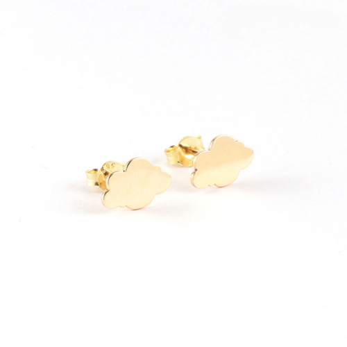 Yellow Gold Cloud Earrings