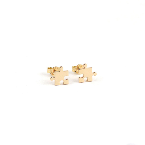 Yellow Gold Puzzle Earrings