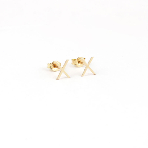 Yellow Gold X Earrings