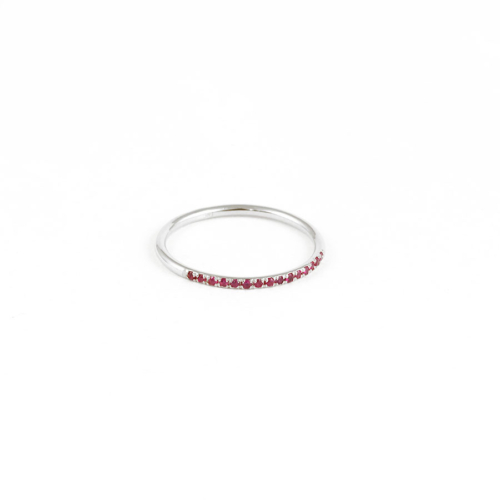 White Gold Band with Rubies