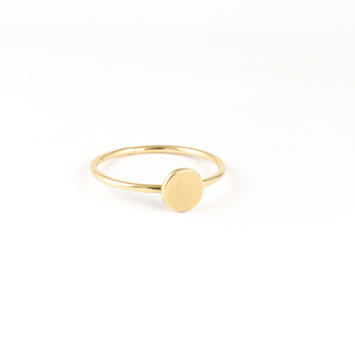 Dainty Gold Sun Ring Tiny Sun Ring Stacking Disc Ring Minimal 