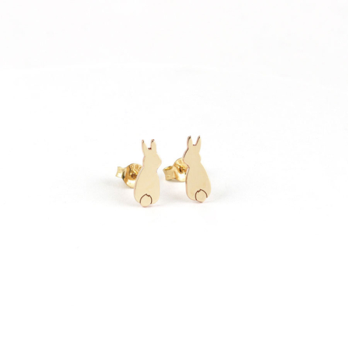 Yellow Gold Bunny Earrings