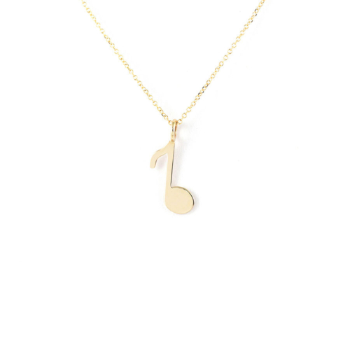 Yellow Gold Note Pendant