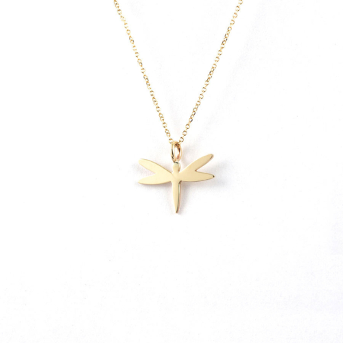 Yellow Gold Dragonfly Pendant