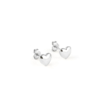 White Gold Heart Earrings