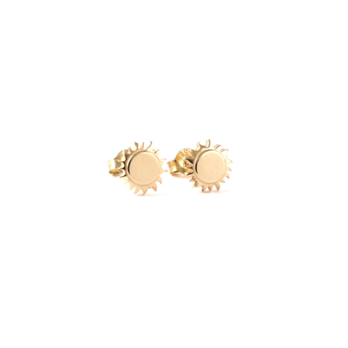 Yellow Gold Sun Earrings