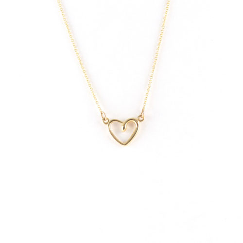 Yellow Gold Heart Snake Necklace