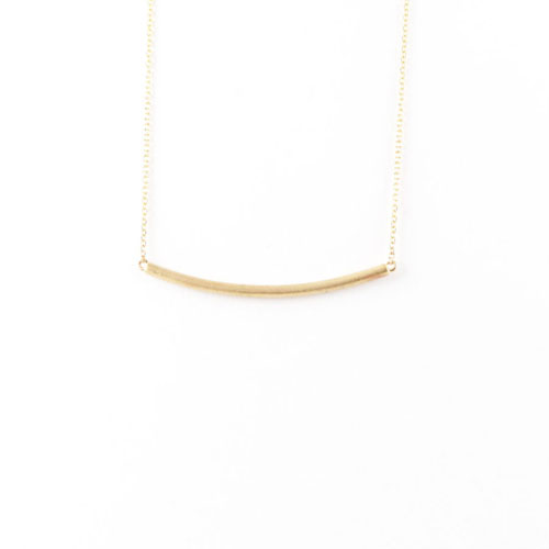 Yellow Gold Tube Necklace