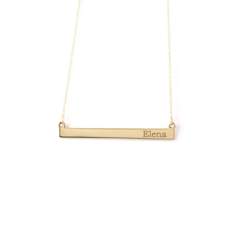 Yellow Gold Bar Necklace