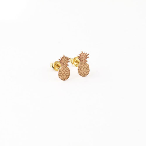 Yellow Gold Pineapple Earrings