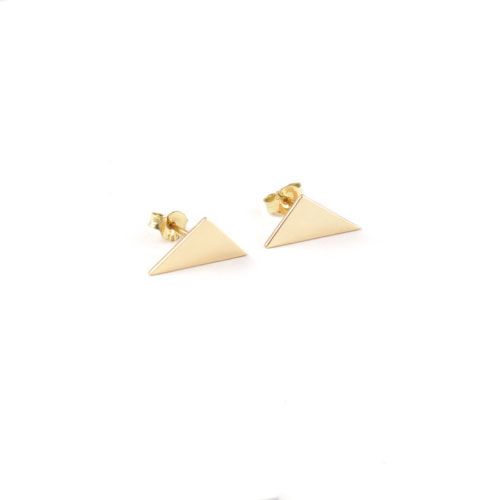 Yellow Gold Triangle Earrings
