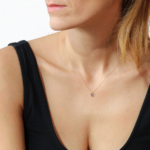 Gold Blue Topaz Necklace