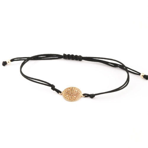 Yellow Gold Coin Cord Bracelet