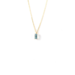 Yellow Gold Blue Topaz Necklace