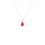 Rose Gold Red Tourmaline Drop Necklace