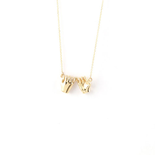 Yellow Gold Pinky Promise Necklace