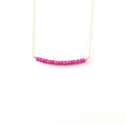 Yellow Gold Ruby Row Necklace