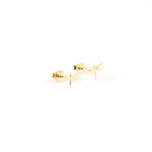 Yellow Gold Dragonfly Earrings