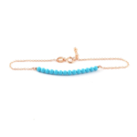 Rose Gold Turquoise Row Bracelet