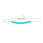 White Gold Turquoise Row Bracelet