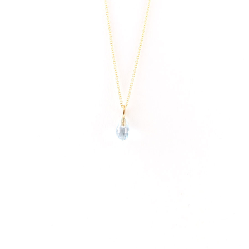 Yellow Gold Topaz Drop Necklace