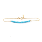 Yellow Gold Turquoise Row Bracelet