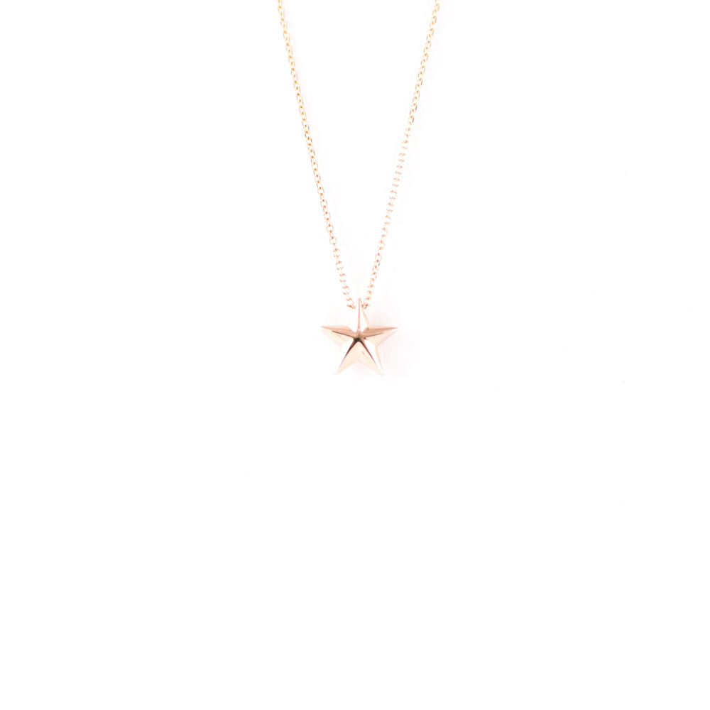 Rose Gold Celestial Star Necklace in Solid Gold