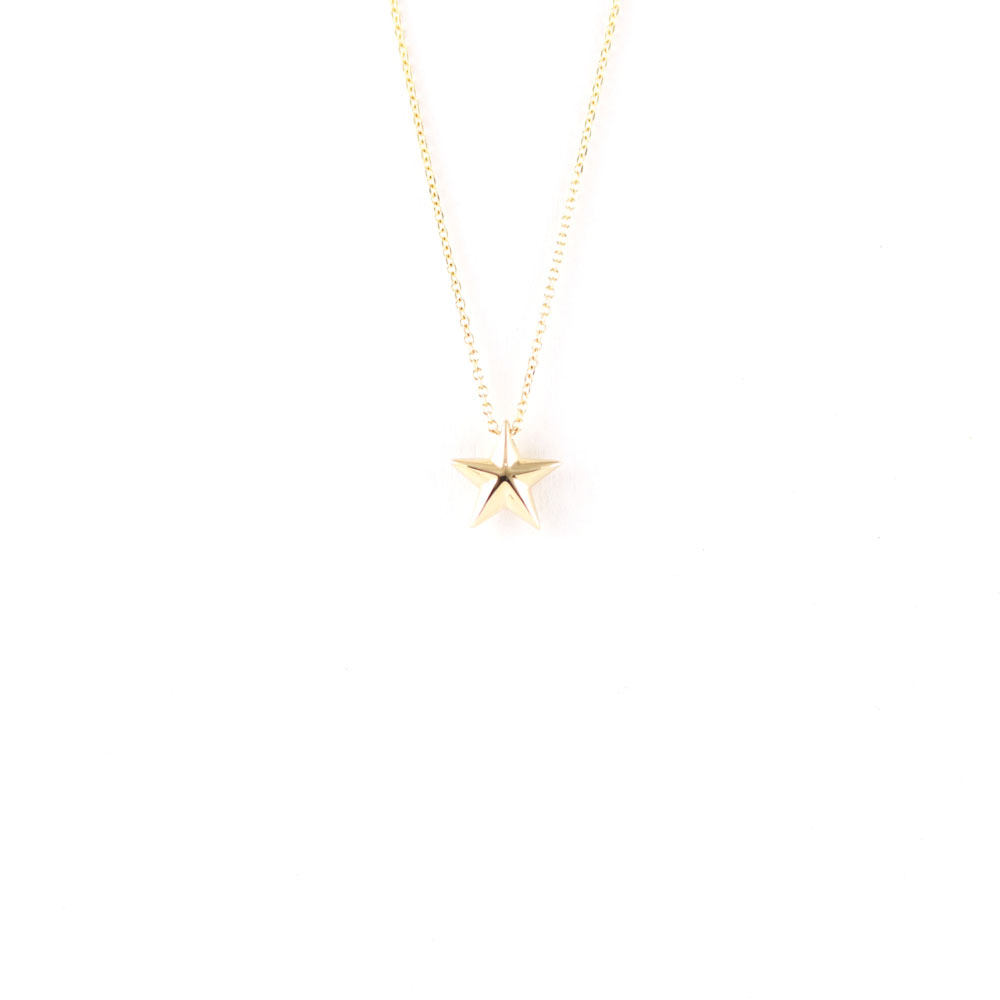 Yellow Gold Celestial Star Necklace in Solid Gold