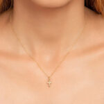 Gold Small Curved Cross Pendant