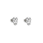 White Gold Dia de Los Muertos Earrings