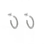 White Gold Modern Hoops