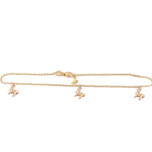 Yellow Gold Llama Anklet