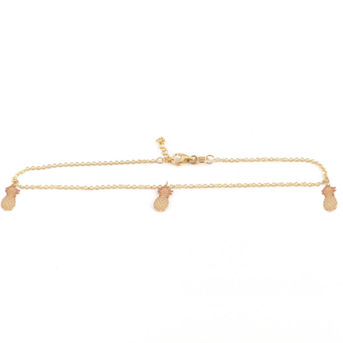 Yellow Gold Pineapple Anklet