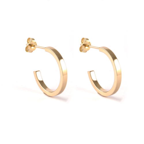 Yellow Gold Squared Hoops